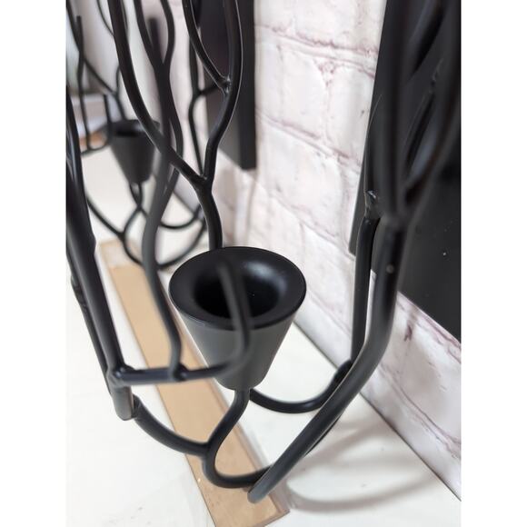 Partylite Gaia Metal Branch Tree Shaped Wall Sconce Candle Holder 18” Black - Picture 6 of 11